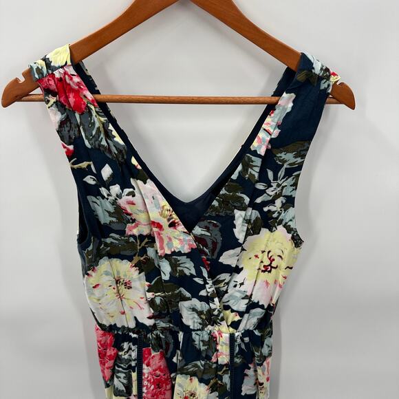Mink Pink Lulu's Nothing Like the Wild Blue Floral V -Neck Print Romper// S - Picture 5 of 15